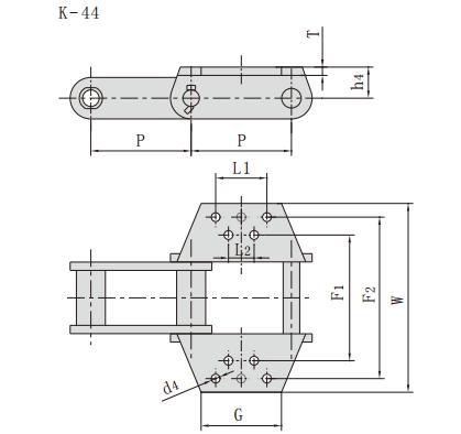 S864K44_工程用鋼制<font color='red'><font color='red'>套筒</font>鏈</font>附